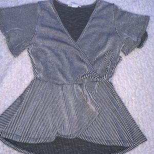 small black and white stripped shirt